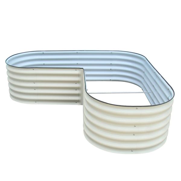 Cama de jardín galvanizado para jardineras de exterior en forma de L. Cama de jardín de metal para jardineras de jardineras para verduras 5.5 * 5.5 * 1.4ft