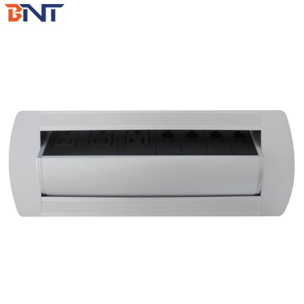 Boente used in officr with three US power  automatic table hidden rotating outlet