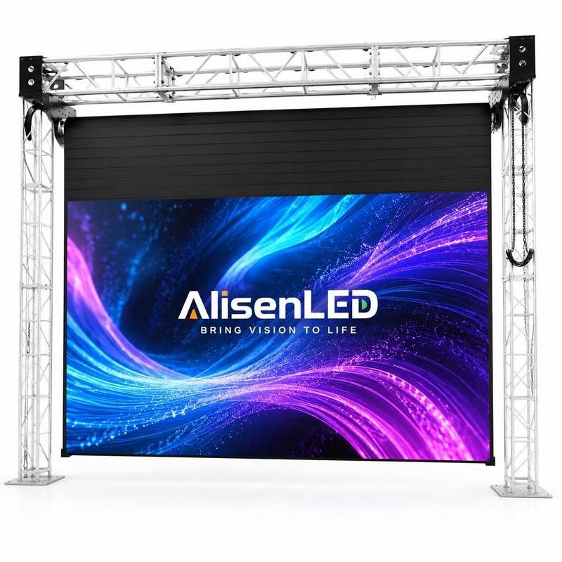 P1.25mm Flexible LED Roll-Up Display Panel 17mm Ultra Thin 2000kg Load Capacity Curtain Screen