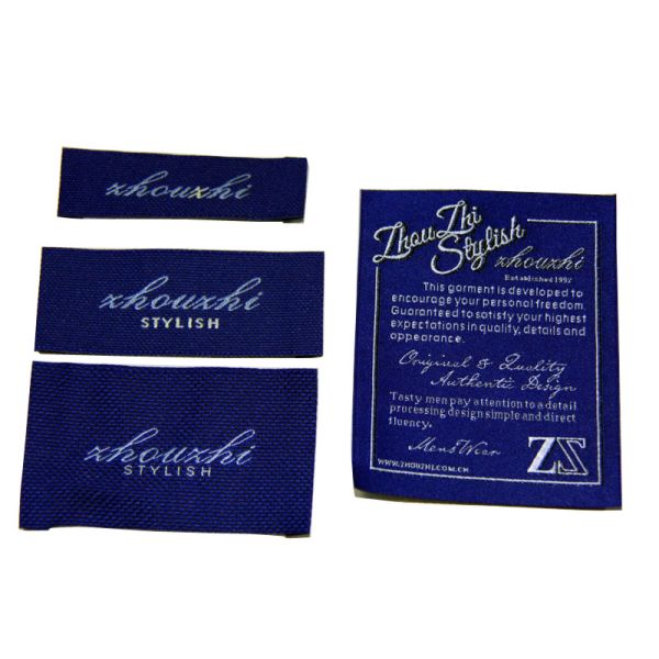 luxury high class Satin / Cotton Clothing Woven Labels With Customized Logo / Color / Shape