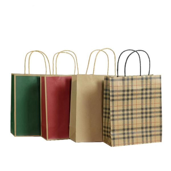Wholesale Recyclable Kraft Paper Bags Customized Logo Environmentally Friendly Shopping Bags