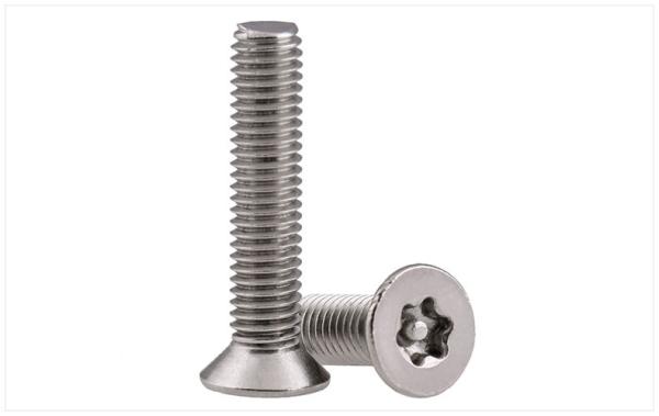 Stainless Steel Pin-In Torx Drive Flat Head Screws ASME B18.3 Countersunk Head Tamper-Resistant Screws