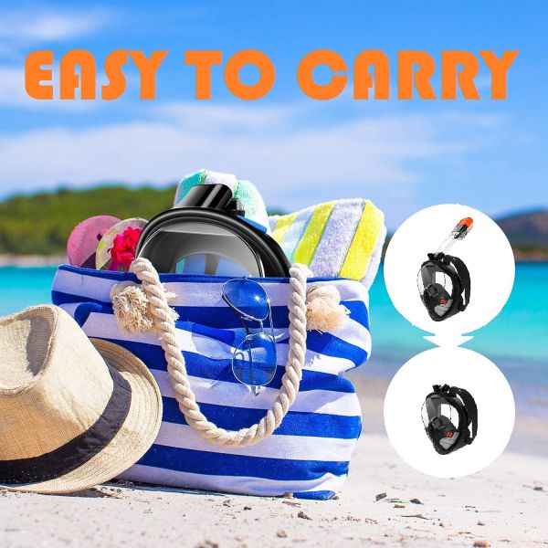 Silicone Full Dry Snorkel Set Full Face Breathing Diving Anti Fog