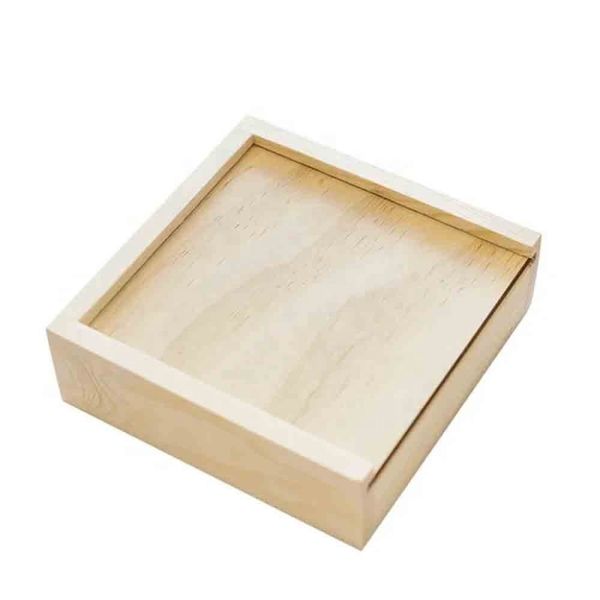 Blank Sublimation Wooden Storage Boxes With Sliding Lid Custom Wood Box