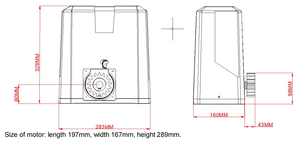 DC 24V Maintenance-Free Brushless Sliding Gate Motor with Adjustable Speed and Solar Support