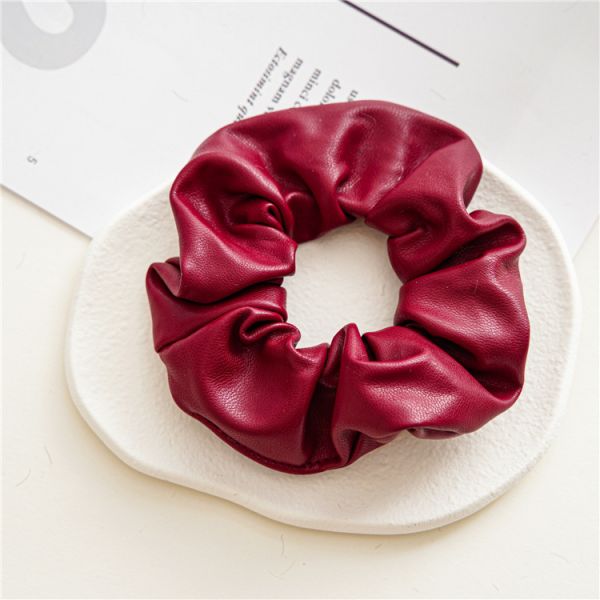 Korean fashion lady pu leather hair rope hoop Instagram temperament girls large loop hair rope headwear wholesale