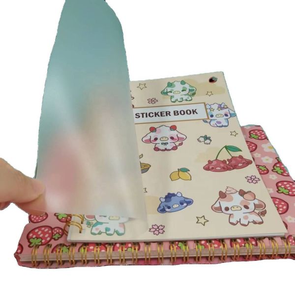 Custom A5 Softcover Spiral Bound Reusable Sticker Book with 100 Double Sided Pages Silicone Release Paper