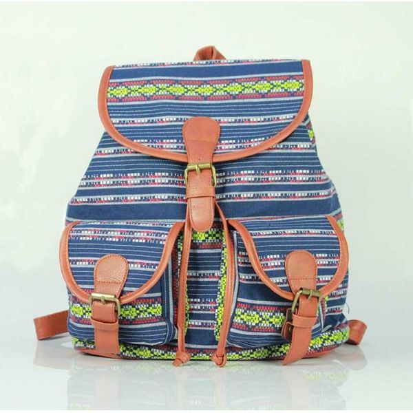 European and American summer new printing canvas backpack female