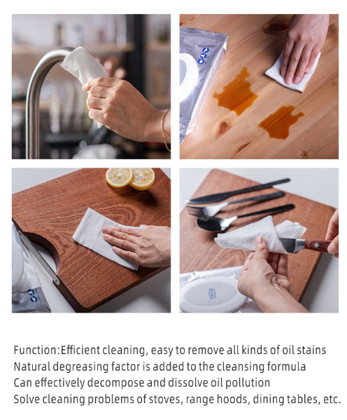 Ткани кухни Microfiber чистка плиты нержавеющей стали Nonwoven влажной устранимая