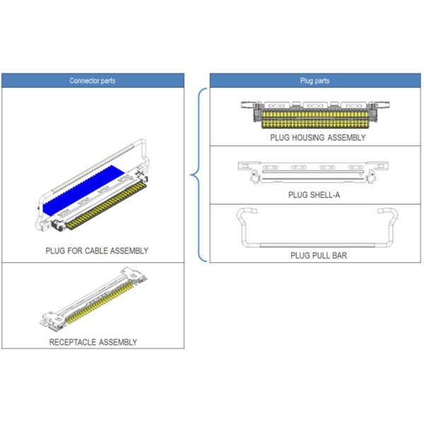 Edp Lvds тангажа 50AWG 0.5mm привязывает Pin 20454-030t Jae Fi-D44c2-E  30