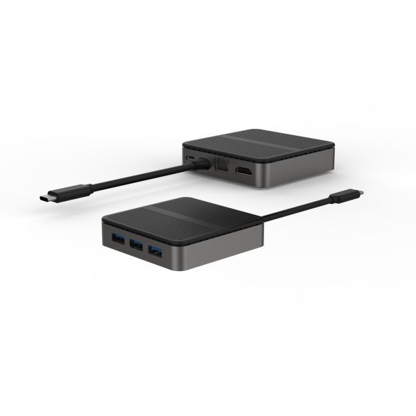 Type C Square 9 In 1 USB C HUB HD 4K Type C Docks RJ45 PD 100W 3xUSB 3.0 Docking Sta