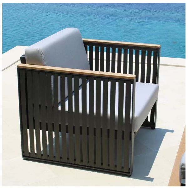 Modern Outdoor Aluminum Rattan Garden Sofa Chair Set Waterproof Eco-Friendly for Villa Apartment Courtyard & Leisure Lounge Use