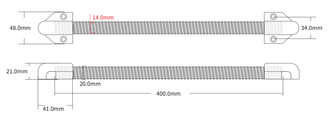203-B door loop 400mm Long Tube Armored Door Loop For Security 14mm Diameter