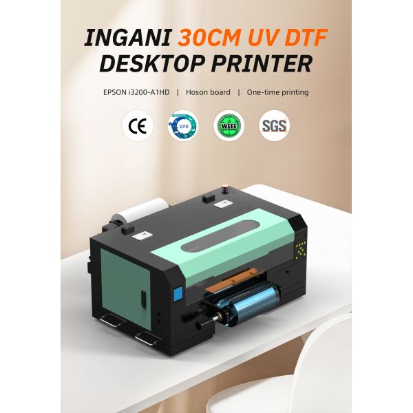 Impresora de escritorio con DTF UV de 30 cm A3 Impresora de DTF UV AB Película para mascotas