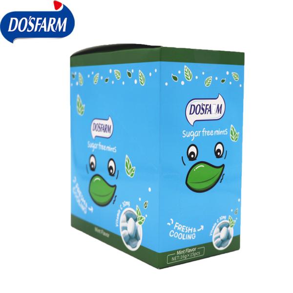 ISO22000 Sugar Free Mint Candy With Low Fat Content 1 Year Shelf Life