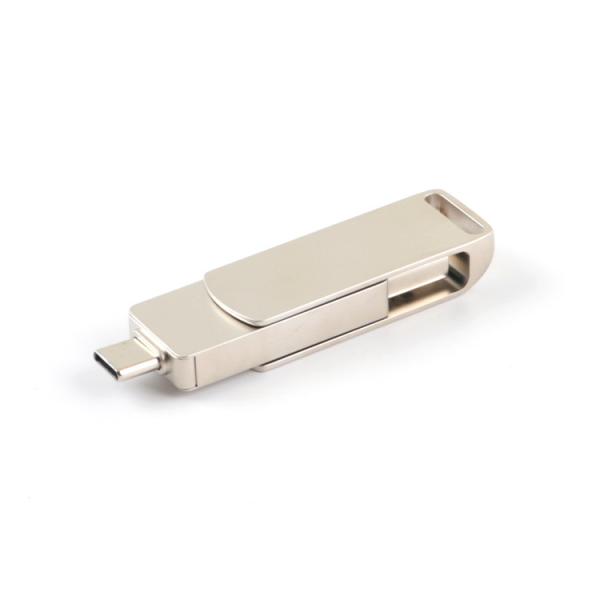 Type C Twist Metal USB Flash Drive 2.0 And 3.0 High Speed 256GB 128GB