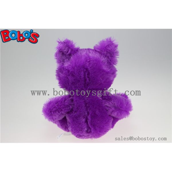 Cuddly Sitting Purple Plush Fox Animal as Children Toy for Festival