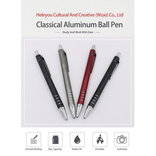 Classic Metal Ballpoint Pen Aluminum Promotion Logo Press Ball Pen
