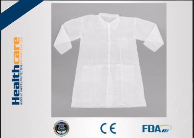 Long Sleeve PP Disposable Lab Coats Medical Gowns Fluid Resistant Single Use
