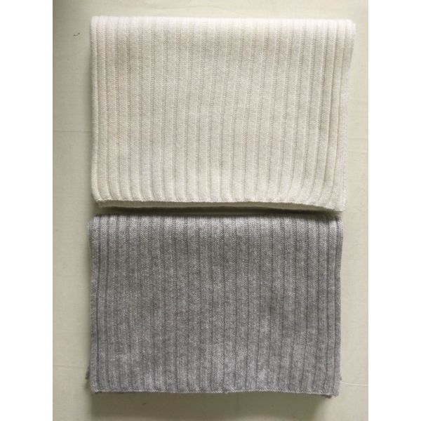3 * 3 Rib Knitted Pure Cashmere Scarf , Adult Womens Knit Scarf For Hiking