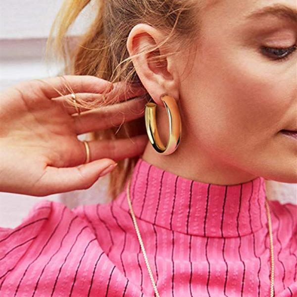 Custom High Quality S925 Fashion Jewelry Large Sterling Silver Hoop Earrings for Women
