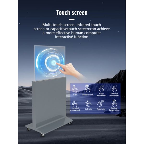 Auto Lift-up Transparent OLED Touch Screen 55 Inch for Retail Store Shopping Mall Wayfinding