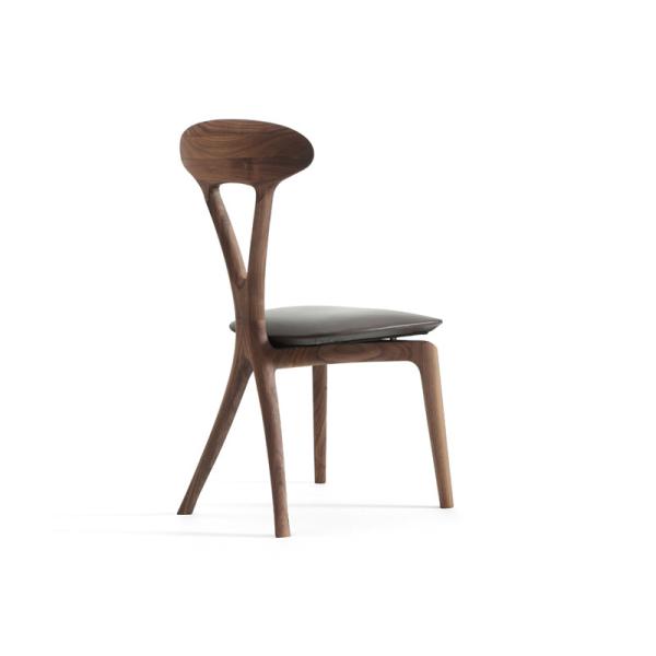 Walnut Wood Brown Upholstered Dining Chairs With Mortise Tenon Joint