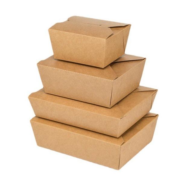 OEM Greaseproof Kraft Paper Boxes For Food , Microwavable Kraft Paper Food Containers