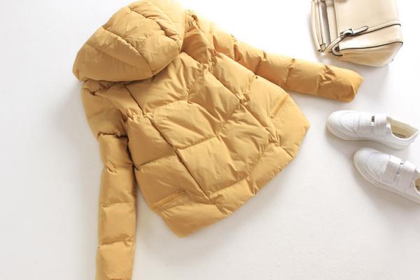 Orange Warm Long Womens Winter Jackets And Coats Hooded Customized Trims
