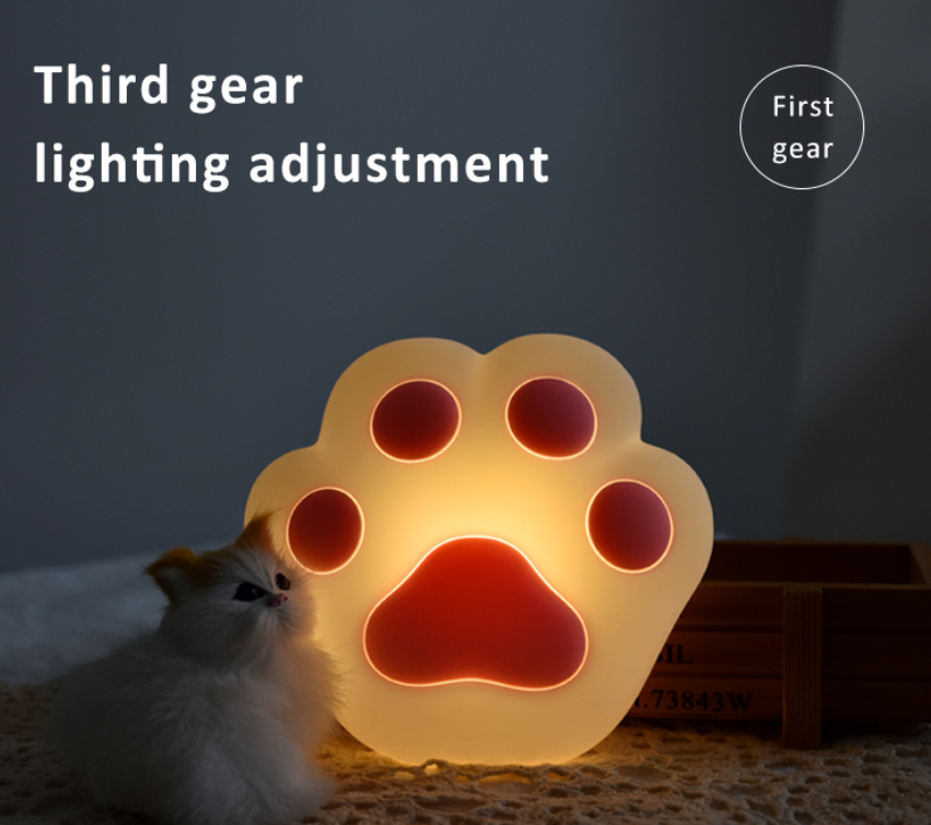 Kingda ABS Silicone Animal Led Night Light cat paw for Decoration