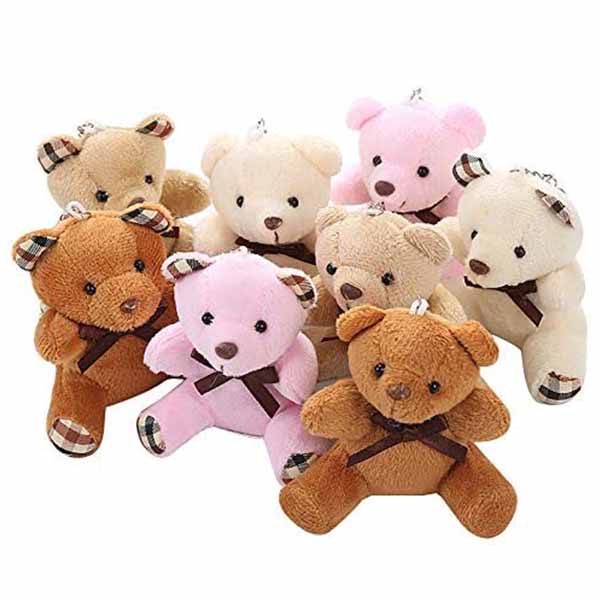 плюшевый мишка плюша 8cm Handcraft с сертификатом кольца для ключей BSCI металла