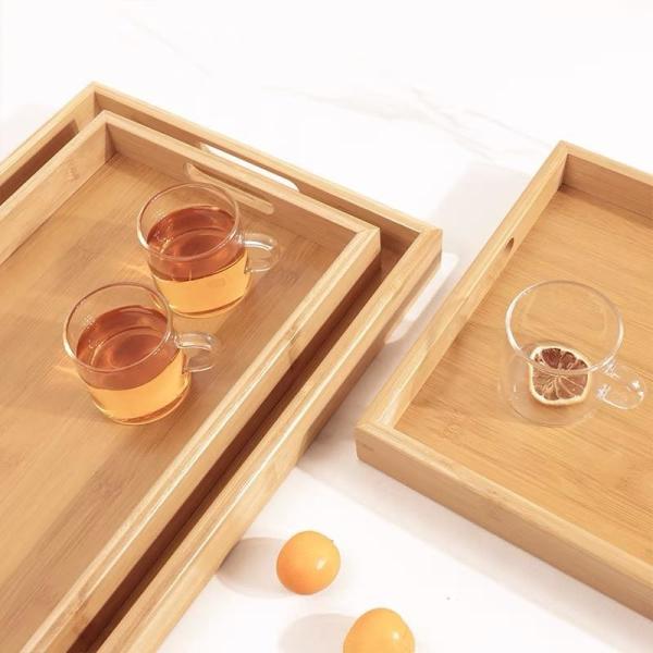 Eco Friendly Rectangular Bamboo Tray With Sustainable Modern Design And Natural Color Palette