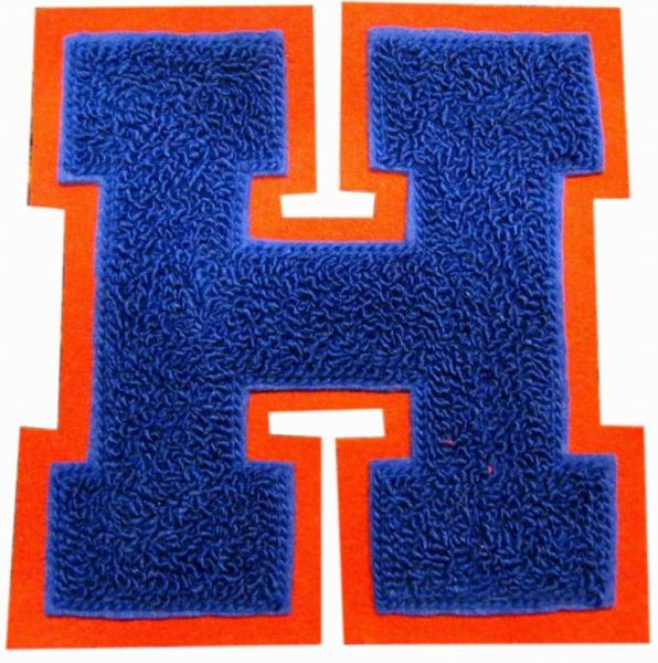Blue Orange Chenille Varsity Letters  Double Or Single Felt Soft Touch