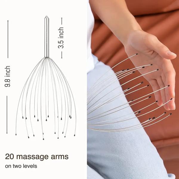 Metal Spider Head Scalp Massager Handheld Multiple Fingers Head Massager Tool