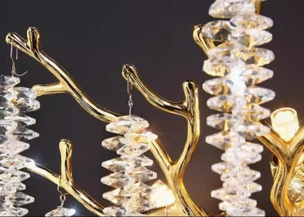 Post-modern light luxury personality villa model room living room dining room bedroom lamp creative tassel branch crystal chandelier