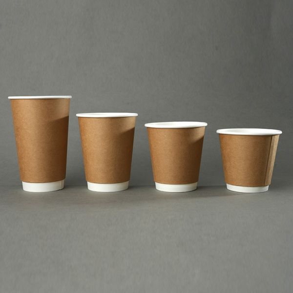 OEM Flexographic Printing Double Wall Disposable Paper Coffee Cup with Custom Design