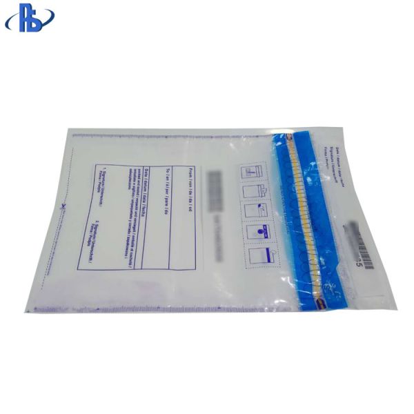 Self Adhesive Bank Deposit Bags , Opaque Tamper Evident Plastic Bags
