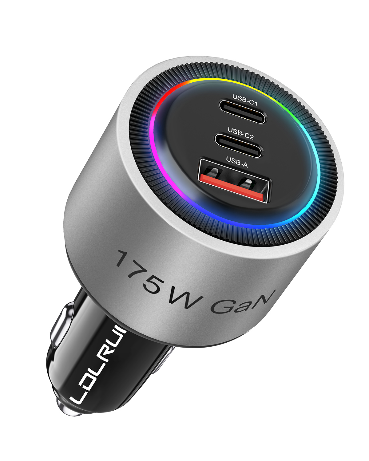 High Speed USB C Car Adapter 12V / 24V  Compact Car Charger 175W