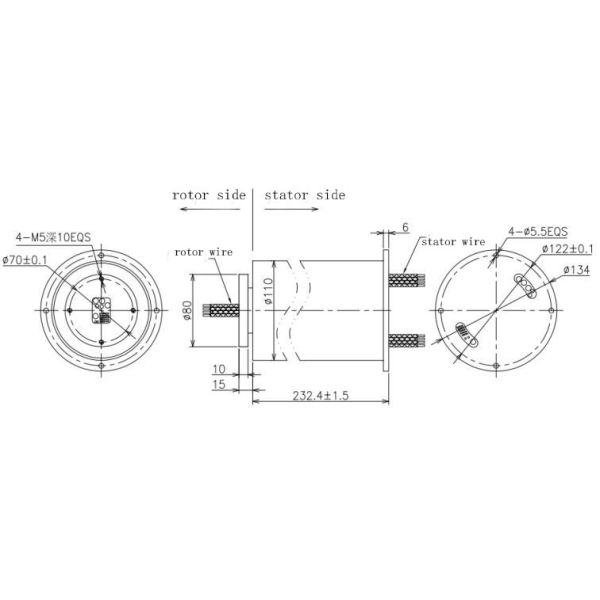 8 Core Shield Wire High Protection  Industrial Slip Ring For Cable Reel