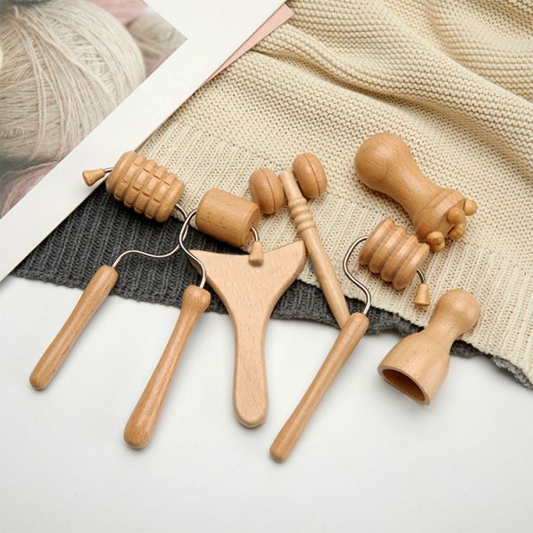 Massage Tool Set for Face and Body Wooden Maderoterapia Kit Skin Care Facial Massager