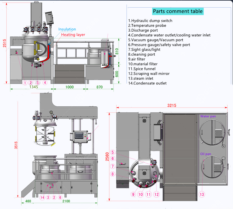 5L 10L Small Lab Vacuum Homogenizer Mixer Emulsifier for Cosmetic Products
