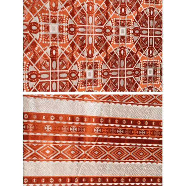Two-tone Court-style Geometric Jacquard Velvet For Sofa
