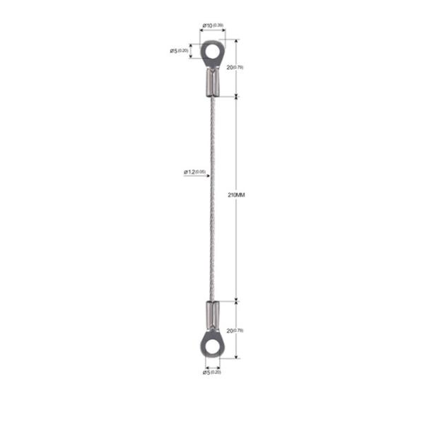 Double Brass Eyelets Type 304 316 Stainless Steel Wire Rope Sling For Light YW86523