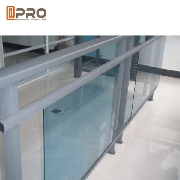 Interior Clear Laminated Tempered  Glass Aluminum transparent Balustrade