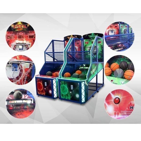 Fancy Shooting Street Basketball Arcade Game Machine  Orange Green Blue Color 