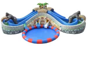 30m Diameter Inflatable Water Slide with Large Swimming Pool for 4-8 Age Range