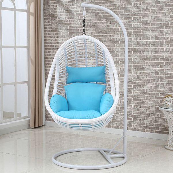 Modern Design Style Metal Frame Single Hanging Chair for Indoor or Outdoor Spaces