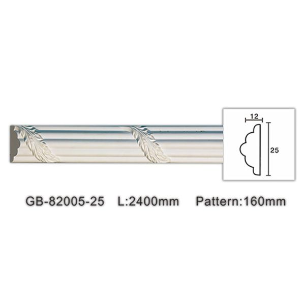 GB-82005 Eco-Friendly Urethane Carved Mould-Proof Led Light Cornices Moldings For Home Office