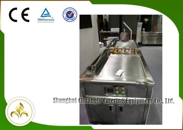 Emanações abaixo da tabela móvel da grade de Teppanyaki da exaustão do móbil elétrico do tubo de aço inoxidável