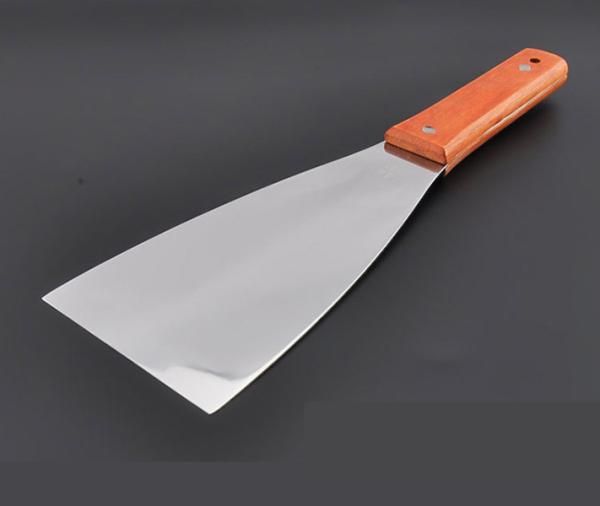 Stainless steel 8 inch belt boring oil knife (wood handle) ink knife knives paint knife paint coating knife mixing